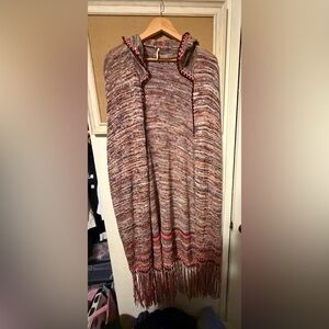 Free People. Multicolor Knit fringe duster. Size Large